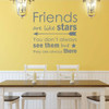 Friends Wall Decal - Are Like Stars - Motivational Quote for Home Decor, Living Room or Kitchen Decoration