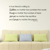 Friendship Wall Decals "A True Friend" Jayden Tanner Vinyl Home Wall Decor