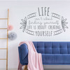 George Bernard Shaw Inspirational Wall Decal - Life Is About Creating Yourself - Vinyl Art for Home, Bedroom or Living Room Decor