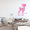 Girl's Room Wall Decal - Cute Deer Design - Personalized Vinyl Art Decoration For Teen's Bedroom or Playroom Decor