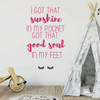 Girl's Room Wall Decal - I Got That Sunshine In My Pocket - Children or Teen Vinyl Decoration for Bedroom or Playroom Decor