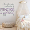 Girl's Room Wall Decal - Princess And Warrior With Arrow Design - Vinyl Art Decoration For Teen's Bedroom or Playroom Decor
