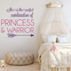 Girl's Room Wall Decal - Princess And Warrior With Arrow Design - Vinyl Art Decoration For Teen's Bedroom or Playroom Decor
