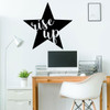 Girl's Room Wall Decal - Rise Up With Star Silhouette Design - Vinyl Art Decoration For Teen's Bedroom or Playroom Decor