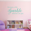 Girls Room Wall Decor - "She Leaves A Little Sparkle" Quote - Vinyl Decal Decoration for Bedroom or Playroom