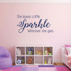 Girls Room Wall Decor - "She Leaves A Little Sparkle" Quote - Vinyl Decal Decoration for Bedroom or Playroom