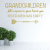 Grandma Wall Decal - Grandchildren Fill A Space - Grandmother's Vinyl Gift for Home Decor, Family Room or Living Room Decoration
