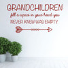 Grandma Wall Decal - Grandchildren Fill A Space - Grandmother's Vinyl Gift for Home Decor, Family Room or Living Room Decoration