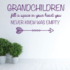 Grandma Wall Decal - Grandchildren Fill A Space - Grandmother's Vinyl Gift for Home Decor, Family Room or Living Room Decoration