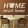 Home Sweet Home State of Arkansas Silhouette Vinyl Wall Art Decal For Living Dining, Family Room, or Entryway Decor