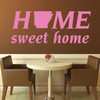 Home Sweet Home State of Arkansas Silhouette Vinyl Wall Art Decal For Living Dining, Family Room, or Entryway Decor