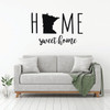 Home Sweet Home State of Minnesota Silhouette Vinyl Wall Art Decal For Living Dining, Family Room, or Entryway Decor