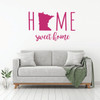 Home Sweet Home State of Minnesota Silhouette Vinyl Wall Art Decal For Living Dining, Family Room, or Entryway Decor