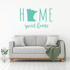 Home Sweet Home State of Minnesota Silhouette Vinyl Wall Art Decal For Living Dining, Family Room, or Entryway Decor