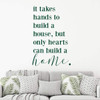 Home Wall Decals- Vinyl Lettering 'Hearts Can Build a Home' ' Makes for a Great Gift for Family and Friends