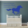 Horse Home Decor | Dream Wall Decal "I Will Dance In Your Dreams" With Galloping Horse Image Vinyl Home Wall Decor