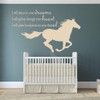 Horse Home Decor | Dream Wall Decal "I Will Dance In Your Dreams" With Galloping Horse Image Vinyl Home Wall Decor