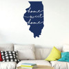 Illinois Wall Art - Home Sweet Home - State Silhouette Vinyl Sticker for Home Decor, Living Room or Family Room Decoration