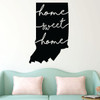 Indiana Wall Decal - Home Sweet Home - State Silhouette Vinyl Art for Home Decor, Living Room or Family Room Decoration