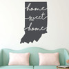 Indiana Wall Decal - Home Sweet Home - State Silhouette Vinyl Art for Home Decor, Living Room or Family Room Decoration