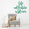 Inspirational Wall Decal - Life Is An Adventure Be An Explorer - Motivational Quote - Vinyl Art for Home Decoration, Bedroom or Living Room Decor