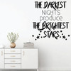 Inspirational Wall Decal - The Darkest Nights Produce - Vinyl Sticker for Bedroom, Home Decor or Living Room Decoration