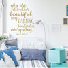 Inspirational Wall Decal - You Are All Together Beautiful - Vinyl Decor for Teen's Bedroom, Living Room, Dorm or Home Decoration
