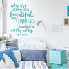Inspirational Wall Decal - You Are All Together Beautiful - Vinyl Decor for Teen's Bedroom, Living Room, Dorm or Home Decoration