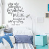 Inspirational Wall Decal - You Are All Together Beautiful - Vinyl Decor for Teen's Bedroom, Living Room, Dorm or Home Decoration