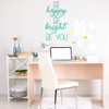 Inspirational Wall Decals - Be Happy Be Bright Be You - Vinyl Sticker Decoration for Home Decor, Bedroom, Dorm or Homeschool Room