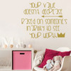 Inspiring Life Quotes Wall Decor Vinyl Decal for Tweens - Your Value Doesn't Decrease - Kids or Teenage Boys or Girl's Bedroom or Playroom Decoration