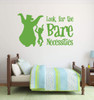 Jungle Book Wall Decals - Characters Baloo the Bear and Mowgli Vinyl Stickers with "Look for the Bare Necessities" Song Lyrics - Sticker Decoration for Playroom, Child's Bedroom, Party
