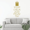 LDS Wall Decal - Keep Calm And Pray On - Vinyl Decoration for Home, Bedroom, Living Room or Nursery Decor