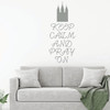 LDS Wall Decal - Keep Calm And Pray On - Vinyl Decoration for Home, Bedroom, Living Room or Nursery Decor