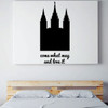 LDS Wall Decal - Salt Lake Temple Wall Art - Come What May And Love It - Vinyl Art for Home Decor