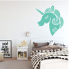 Left Facing Unicorn Wall Decal - Personalized Vinyl Decor For Girl's Bedroom, Playroom or Bathroom - Kids Home Decorations
