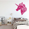 Left Facing Unicorn Wall Decal - Personalized Vinyl Decor For Girl's Bedroom, Playroom or Bathroom - Kids Home Decorations