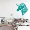 Left Facing Unicorn Wall Decal - Personalized Vinyl Decor For Girl's Bedroom, Playroom or Bathroom - Kids Home Decorations