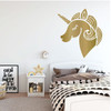 Left Facing Unicorn Wall Decal - Personalized Vinyl Decor For Girl's Bedroom, Playroom or Bathroom - Kids Home Decorations