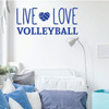 Live Love Volleyball Vinyl Wall Decal ' Volleyball Quote Wall Sticker for Girls Bedroom, Teen Room, Gym or Sports Decor ' Removable Wall Art