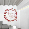 Living Room Wall Decor - Choose Happy Wreath Vinyl Sticker Decal for Family or Living Room Decoration