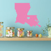 Louisiana State Silhouette Vinyl Wall Decal with Heart on Baton Rouge - Kitchen, Living Room, or Bedroom Decoration