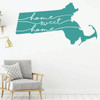 Massachusetts Decal - Home Sweet Home - State Silhouette Vinyl Wall Art for Home Decor, Living Room or Family Room Decoration