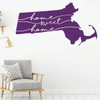 Massachusetts Decal - Home Sweet Home - State Silhouette Vinyl Wall Art for Home Decor, Living Room or Family Room Decoration