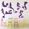 Mermaid Silhouette Wall Decal - Vinyl Decor for Girl's Bedroom, Bathroom, Playroom or Nursery Decoration