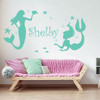 Mermaid Wall Decal - Personalized Vinyl Decor for Girl's Bedroom, Bathroom, Playroom or Nursery Decoration