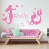 Mermaid Wall Decal - Personalized Vinyl Decor for Girl's Bedroom, Bathroom, Playroom or Nursery Decoration