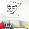 Minnesota Wall Decal - Why Would You Live Anywhere Else - State Vinyl Art Silhouette for Home Decor, Living Room or Family Room Decoration