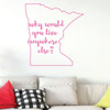 Minnesota Wall Decal - Why Would You Live Anywhere Else - State Vinyl Art Silhouette for Home Decor, Living Room or Family Room Decoration