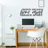 Motivational Wall Decal - Kind Heart Fierce Mind Brave Spirit - Vinyl Decor Lettering for Work Space, Office, School Classroom, Living Room, Bedroom, Playroom Decoration
